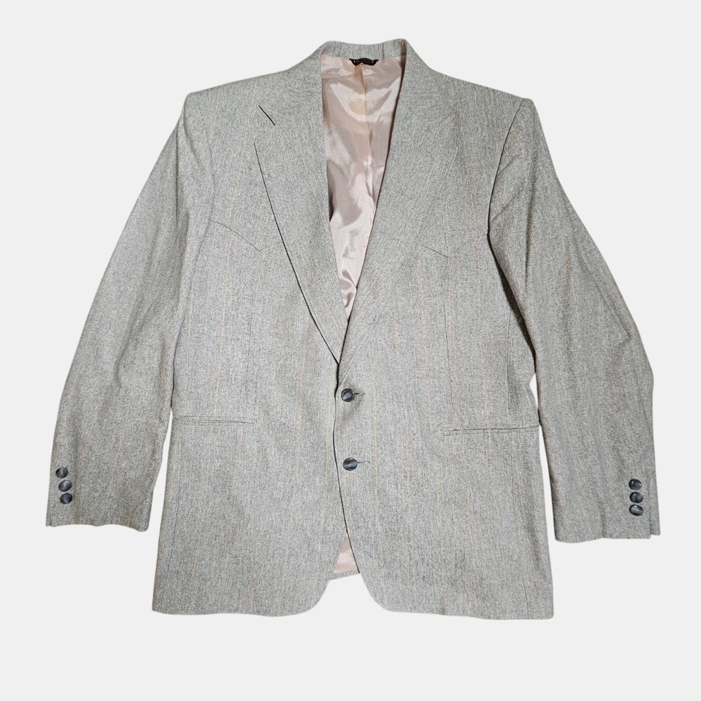 Pagano West Mens Tailored Blazer Sport Coat Suit Jacket 46L Stripes‎ Western